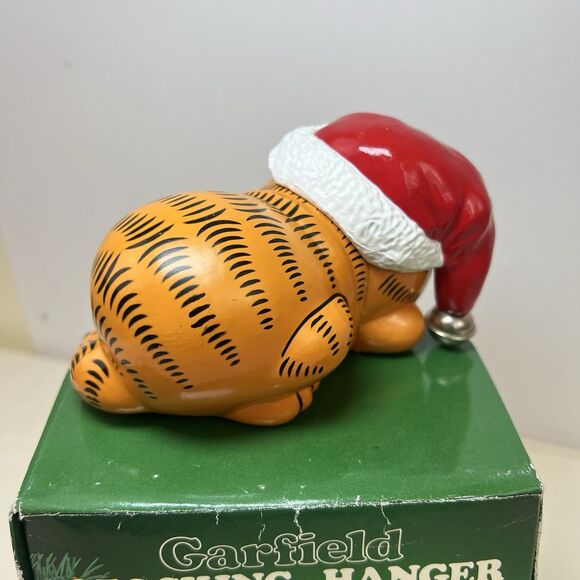 Vintage Enesco E-5937 1978 Garfield Stocking Hanger Just Hanging Around with Box - Picture 3 of 5